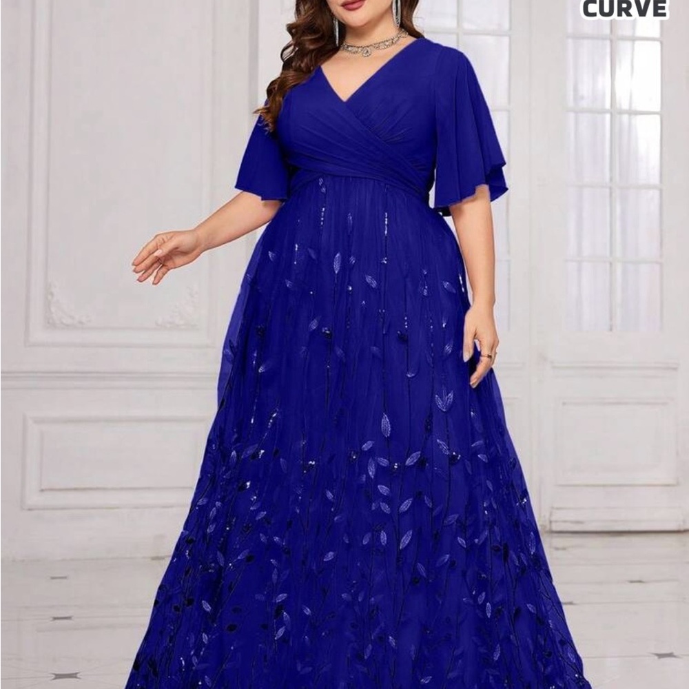 Elegant Royal Blue Evening Gown - Picture 6 of 6